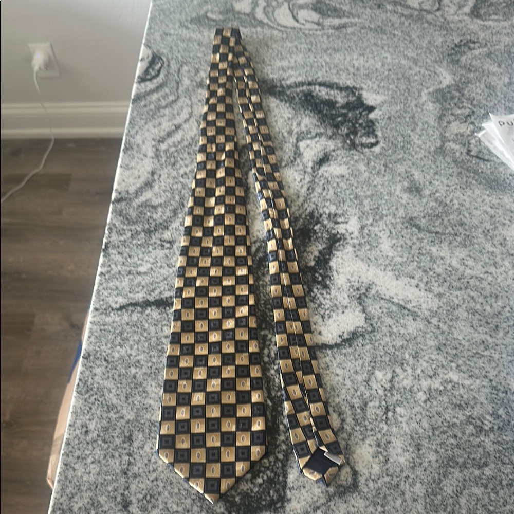 Pierre Cardin Gold and Blue Silk Tie